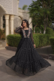 Women’s Navratri Printed Anarkali Gown