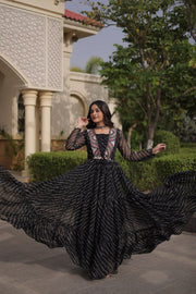 Women’s Navratri Printed Anarkali Gown