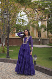 Women’s Navratri Printed Anarkali Gown