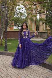 Women’s Navratri Printed Anarkali Gown