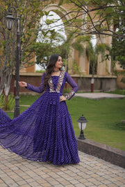 Women’s Navratri Printed Anarkali Gown