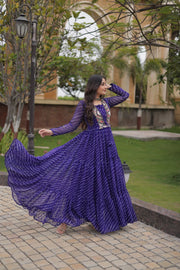 Women’s Navratri Printed Anarkali Gown