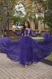 Women’s Navratri Printed Anarkali Gown