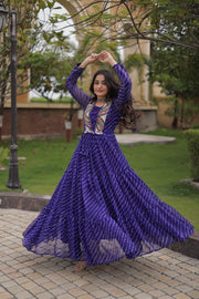 Women’s Navratri Printed Anarkali Gown