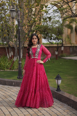 Women’s Navratri Printed Anarkali Gown