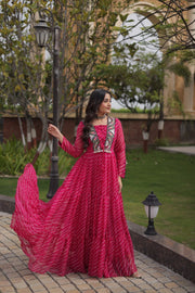 Women’s Navratri Printed Anarkali Gown