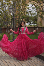 Women’s Navratri Printed Anarkali Gown