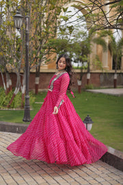Women’s Navratri Printed Anarkali Gown