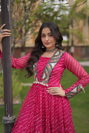 Women’s Navratri Printed Anarkali Gown