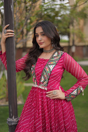 Women’s Navratri Printed Anarkali Gown