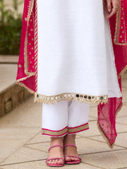 Women’s Embroidered Straight Salwar Suit Set with Palazzo & Dupatta