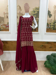 Women’s Embroidered Anarkali Salwar Suit Set with Dupatta