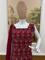 Women’s Embroidered Anarkali Salwar Suit Set with Dupatta