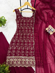 Women’s Embroidered Anarkali Salwar Suit Set with Dupatta