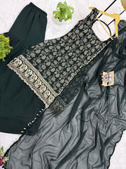 Women’s Embroidered Anarkali Salwar Suit Set with Dupatta