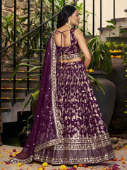 Women’s Silver Floral Embroidered Lehenga Choli with Dupatta