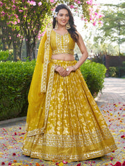 Women’s Silver Floral Embroidered Lehenga Choli with Dupatta