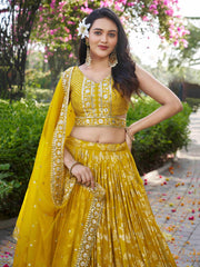 Women’s Silver Floral Embroidered Lehenga Choli with Dupatta
