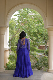 Women’s Anarkali Gown with Kutchi Mirror Work Embroidery