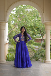 Women’s Anarkali Gown with Kutchi Mirror Work Embroidery