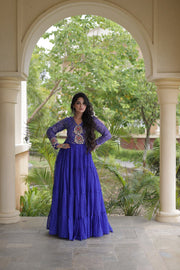 Women’s Anarkali Gown with Kutchi Mirror Work Embroidery