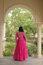 Women’s Anarkali Gown with Kutchi Mirror Work Embroidery