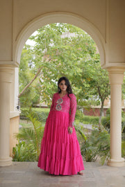Women’s Anarkali Gown with Kutchi Mirror Work Embroidery