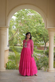 Women’s Anarkali Gown with Kutchi Mirror Work Embroidery