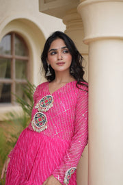 Women’s Anarkali Gown with Kutchi Mirror Work Embroidery