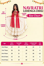 Girls Traditional Lehenga Choli Set with Bandhani Print Top