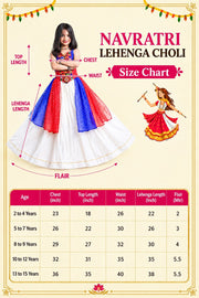 Girls’ White Bandhani Printed Lehenga Choli with Dupatta