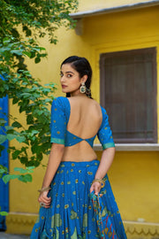 Women’s Printed Lehenga Choli Set with Floral Print Dupatta