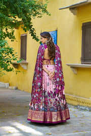 Women’s Printed Lehenga Choli Set with Floral Print Dupatta