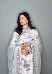 Women’s Floral Printed Embroidered Palazzo Salwar Suit Set with Dupatta
