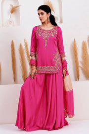 Women’s Pure Natural Crepe Silk Embroidered Salwar Suit Set