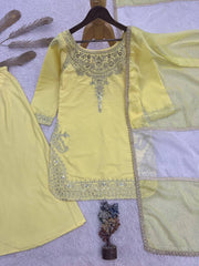 Women’s Pure Natural Crepe Silk Embroidered Salwar Suit Set