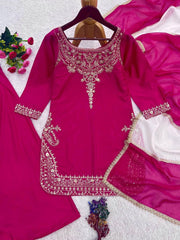 Women’s Pure Natural Crepe Silk Embroidered Salwar Suit Set