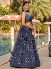 Women’s New Lahenga Choli Sequins Embroidered Lehenga Choli with Dupatta