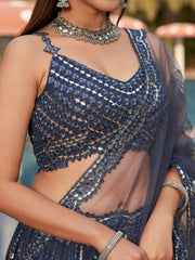 Women’s New Lahenga Choli Sequins Embroidered Lehenga Choli with Dupatta