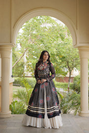 Women’s Kutchi Mirror Work Lehenga Choli With Kurti