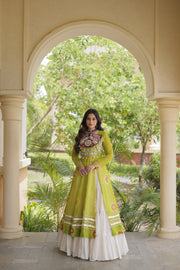 Women’s Kutchi Mirror Work Lehenga Choli With Kurti