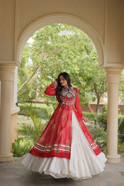 Women’s Kutchi Mirror Work Lehenga Choli With Kurti