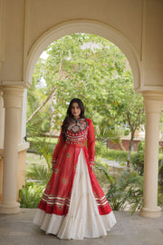 Women’s Kutchi Mirror Work Lehenga Choli With Kurti