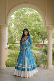 Women’s Kutchi Mirror Work Lehenga Choli With Kurti