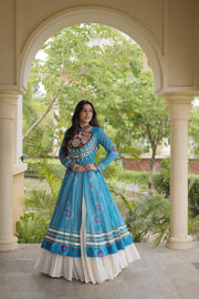 Women’s Kutchi Mirror Work Lehenga Choli With Kurti
