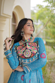Women’s Kutchi Mirror Work Lehenga Choli With Kurti