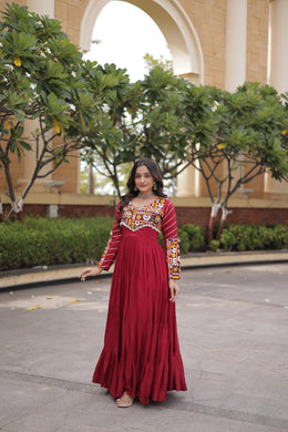 Women’s Kutchi Patchwork Anarkali Gown
