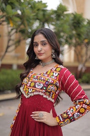 Women’s Kutchi Patchwork Anarkali Gown