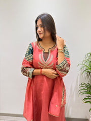 Women’s Mul Chanderi Embroidered Salwar Suit Set