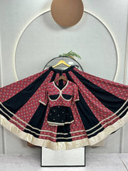 Women’s Black Printed Lehenga Choli with Dupatta